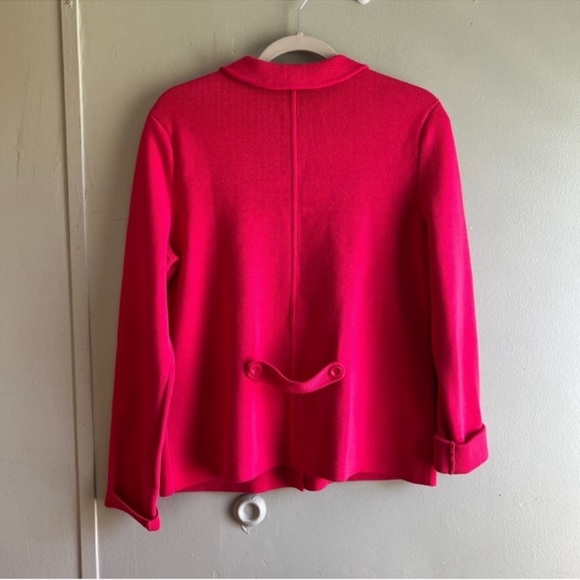 Talbots Pink Button Knit Stretch Blazer Preppy  - Size Medium - Picture 4 of 6